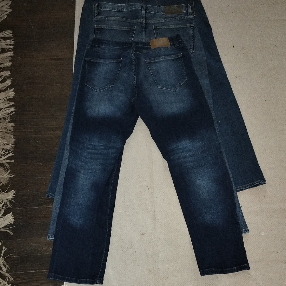 LOT Of 3 HM/ Old Navy/ Weatherproof Men's Dark Blue Straight Cut Jeans 32/32 - Picture 9 of 9